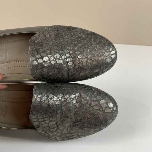 Ecco Ballerina Metallic Snake Embossed Leather Flats Size 37(6/6.5) - Picture 11 of 16